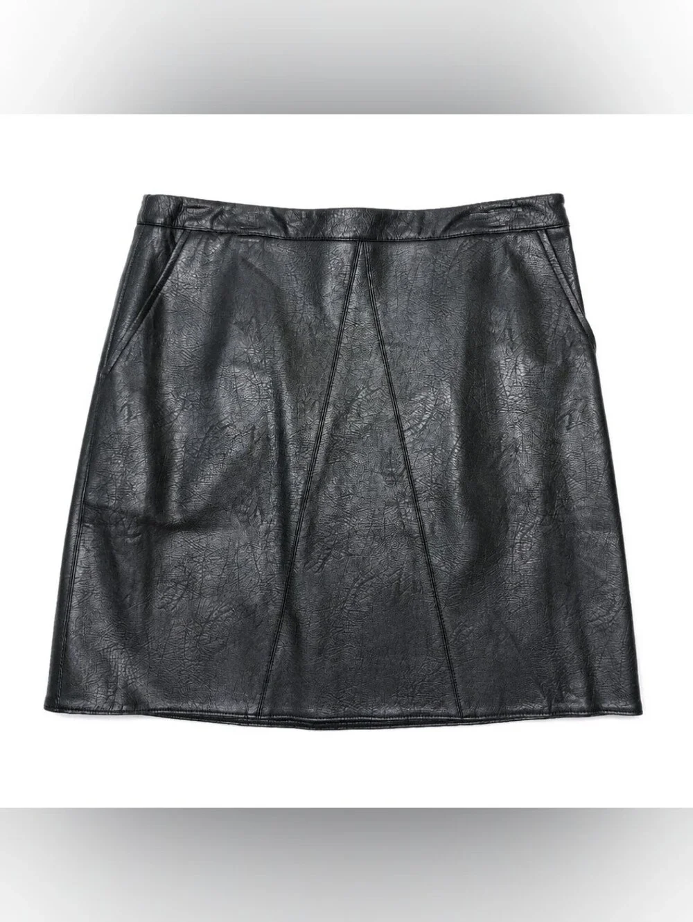 dip Black Faux Leather Mini Skirt With Pockets! Sz 10